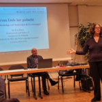 Dr. Jörg Hanna und DONNA Vorsitzende Beate Fleck beim Vortrag "Vom Ende her gedacht".